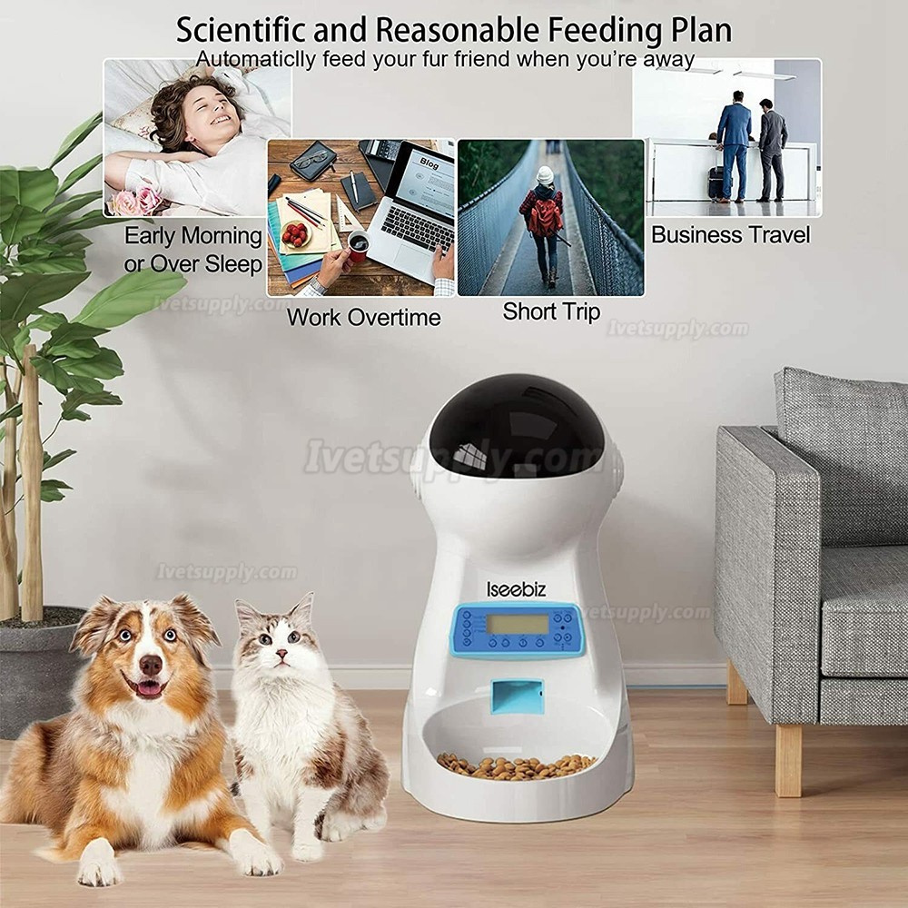 Automatic 3L Pet Cat Dog Timed Feeder Food Dispenser Bowl Portion Control